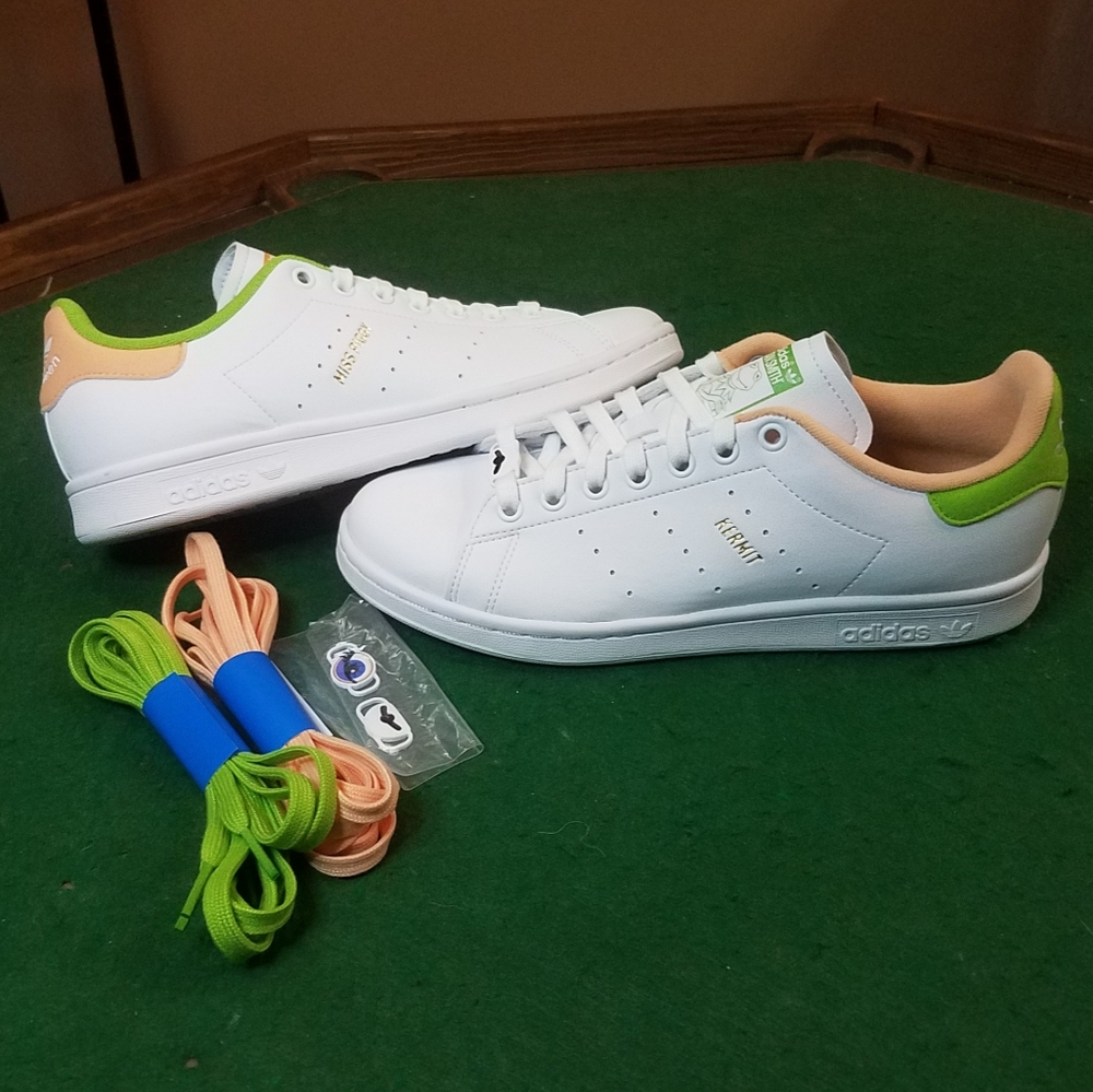 Adidas Stan Smith Kermit + Miss Piggy sz 8 New Womens sz 9.5